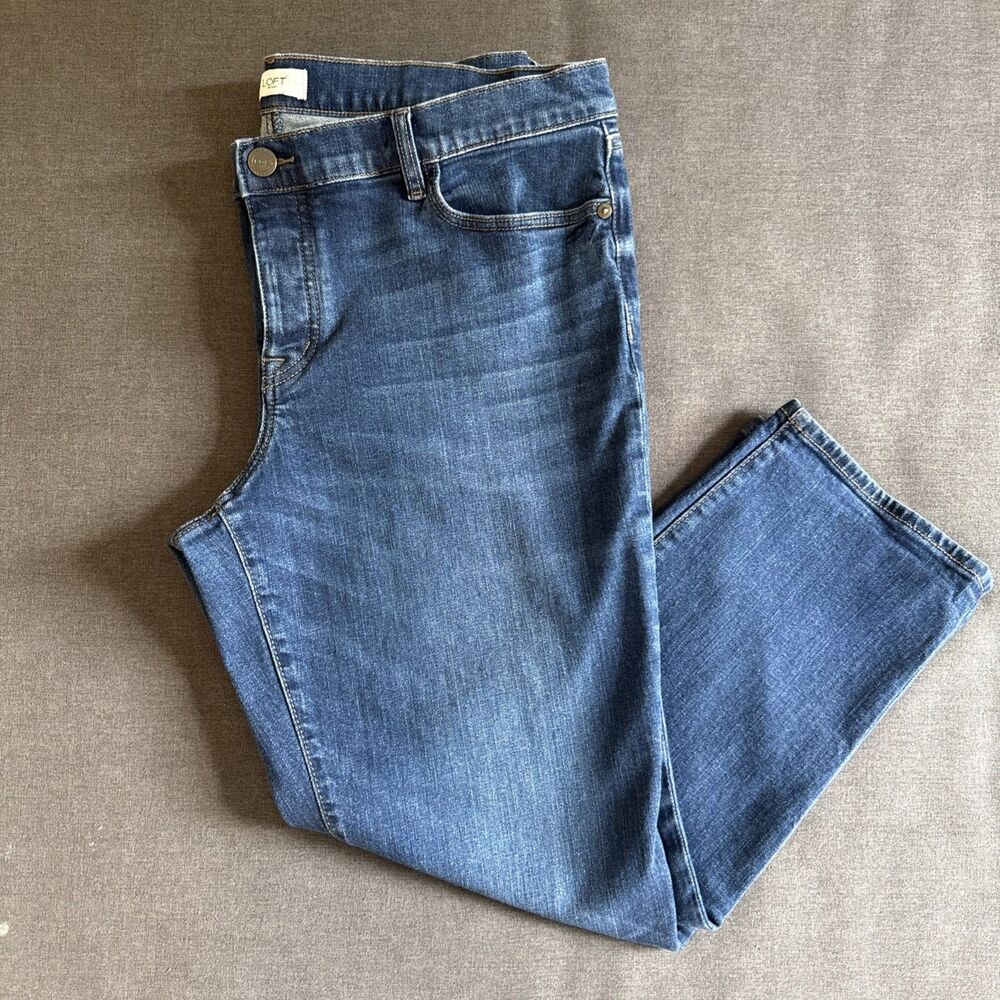 LOFT Outlet | Size 12 Women's Boyfriend Jeans Straight Leg Button Fly Distressed